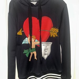 Dolce-gabbana Men's Black and Navy Hoodie